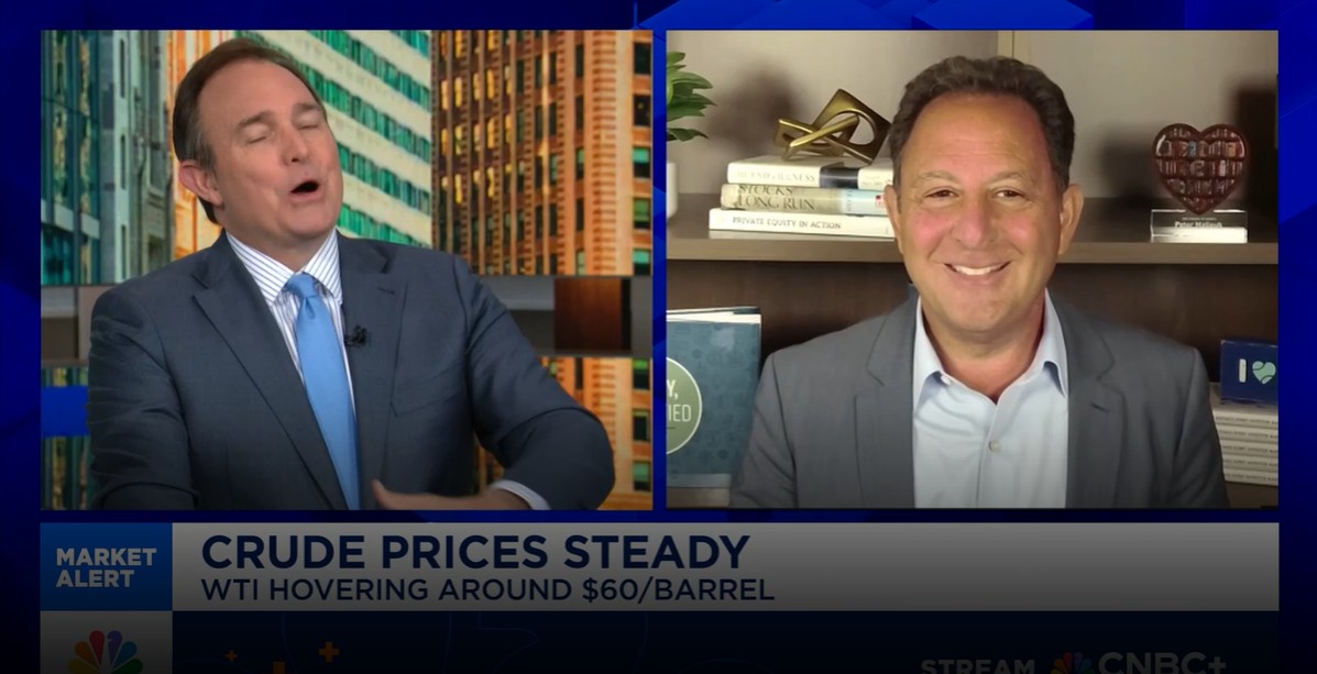 Peter Mallouk on CNBC in a split screen with host Brian Sullivan